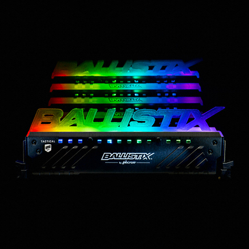 ����ũ�� Crucial Ballistix DDR4-2666 CL16 Tactical Tracer RGB ��Ű��