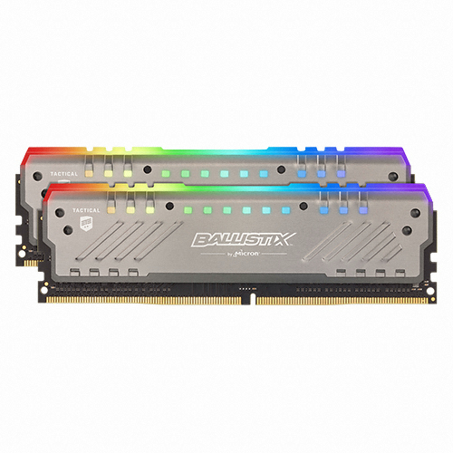 ����ũ�� Crucial Ballistix DDR4-2666 CL16 Tactical Tracer RGB ��Ű��