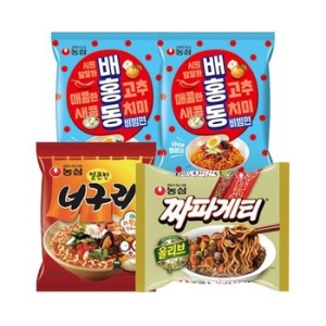 배홍동 비빔면 8개 + 짜파게티 5개 + 얼큰너구리 5개