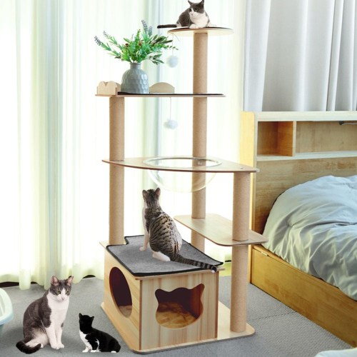 딩동펫 고양이 가든 5단 스크래쳐 캣타워이미지입니다. 누르면 해당 게시물로 새창이동합니다.