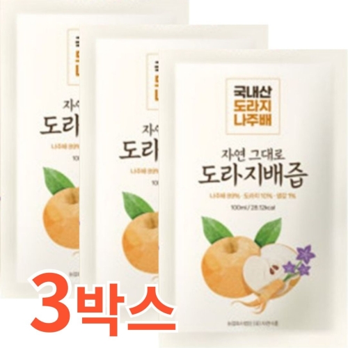 자연식품 자연그대로 도라지배즙 100ml 30포 (3개)_이미지