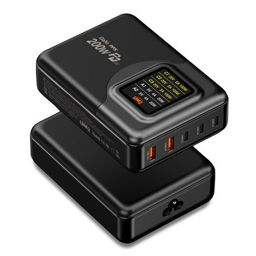 아임커머스 UM2 PD PPS 200W 5포트 GaN 접지형 충전기 GAN2-LCD220W (거치대미포함)_이미지