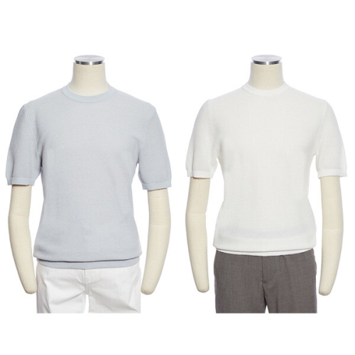  레노마 남성 S/S L/블루 쿨링 메쉬 라운드넥 반팔 티셔츠 RRFPKT52