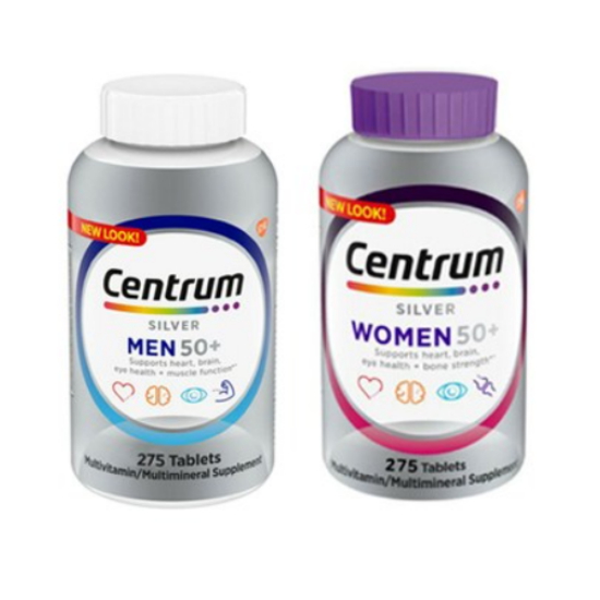 센트룸 실버 멀티비타민 포맨 275정+포우먼 275정 (해외) (1개)_이미지