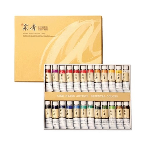 [불명] 핫트랙스 알파색채 채향동양화물감24색 세트 1 240678_이미지