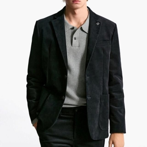 타미힐피거 남성 몰스킨 셋업 블레이저_T12F7WJB793ML1DW5_이미지