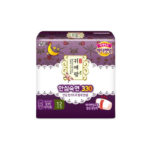 쏘피 귀애랑 안심숙면 330 오버나이트 12개 (3팩(36개))_이미지