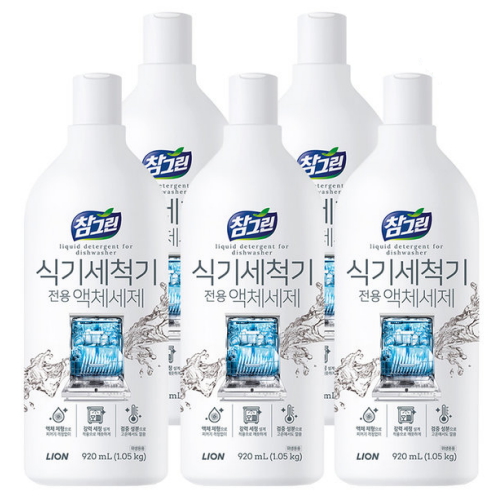  참그린 식기세척기 전용 액체세제 1.05kg (920ml) [5개]