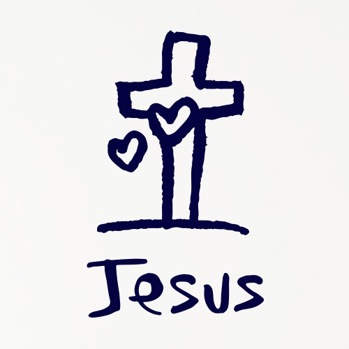 캘리그라피 인테리어 포인트 스티커 십자가 Jesus 연회 중