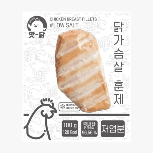 푸드원 냉장 훈제 닭가슴살 저염분 100g (80개)_이미지