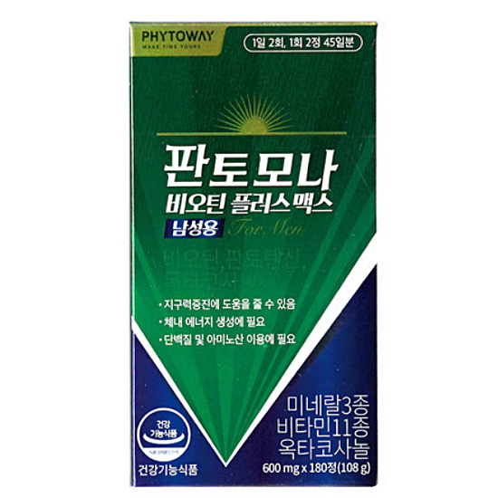  판토모나 비오틴 플러스 맥스 남성용 180정 (1개)