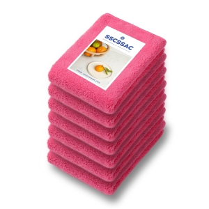 쓱싹 극세사 양면 주방행주 핑크 7개 30 x 30 cm_이미지