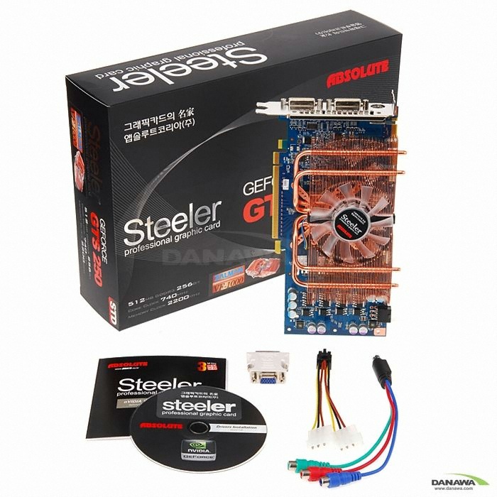 앱코 지포스 GTS250 Steeler D3 512MB VF1000 + SteelSeries 패드_이미지