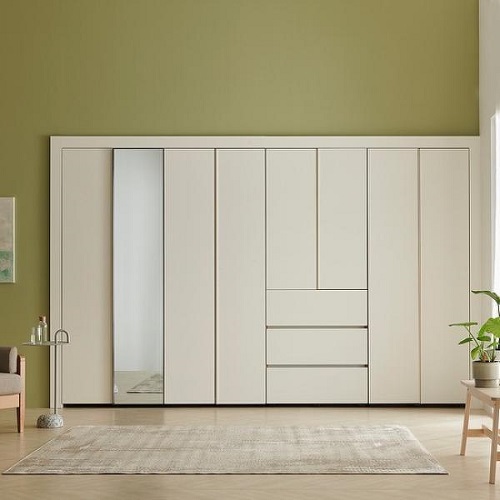 한샘 바이엘 소프트 거울 붙박이장 데일리 서랍형 (260cm)_이미지