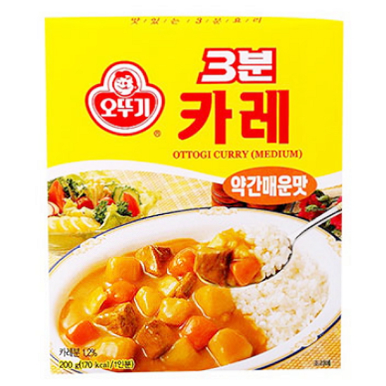 오뚜기 3분 카레 약간매운맛 200g (8개)