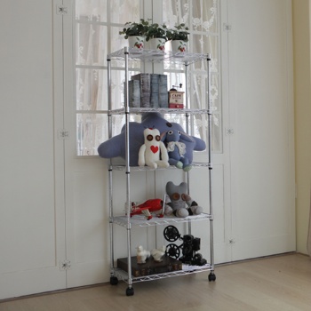 금하산업개발 가정용 크롬도금 19파이 600 메탈선반 5단_이미지