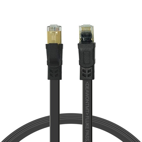 대원TMT CAT.8 FTP 블랙 평면 랜케이블 (5m, DWS812)