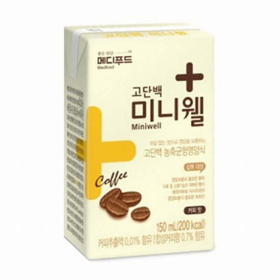 한국메디칼푸드 메디푸드 고단백 미니웰 커피맛 150ml (96개)