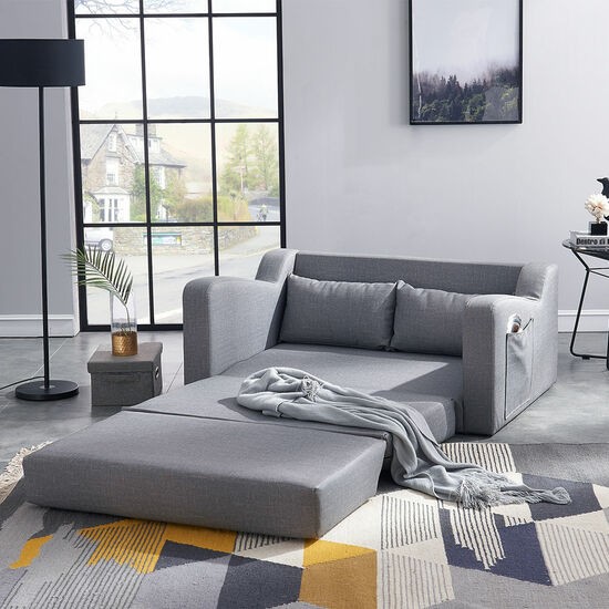 수오 로즈망 가죽 소파베드 2인용