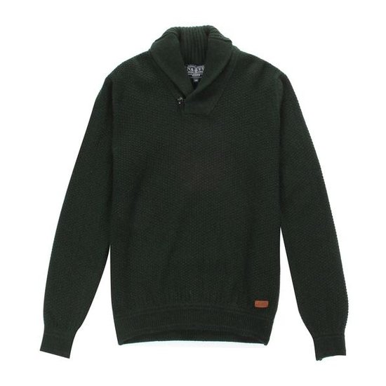 헤지스 다크그린 숄카라넥 니트 HZD06D481DG_이미지