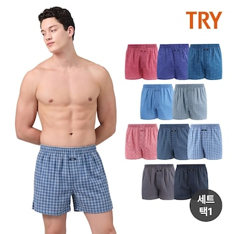 트라이(TRY) NEW패턴 스탠다드 코튼 박서 5매세트