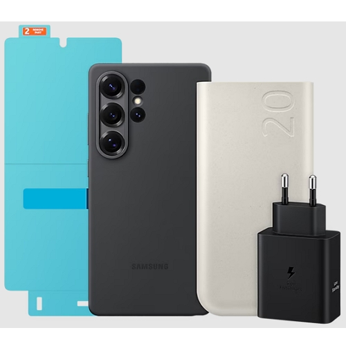 삼성전자 갤럭시S25 울트라 실리콘 케이스+배터리팩+AR 스크린 프로텍터+충전기_이미지