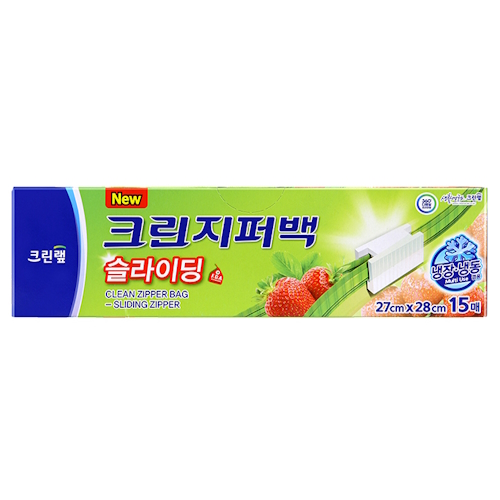 크린랲 슬라이딩 지퍼백 27x28cm (대) 15매이미지입니다. 누르면 해당 게시물로 새창이동합니다.