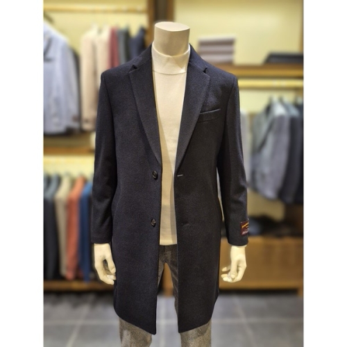 바쏘옴므 BSZ4CA03A 네이비 캐시미어 혼방 헨드메이드 체스터 중기장 코트_이미지