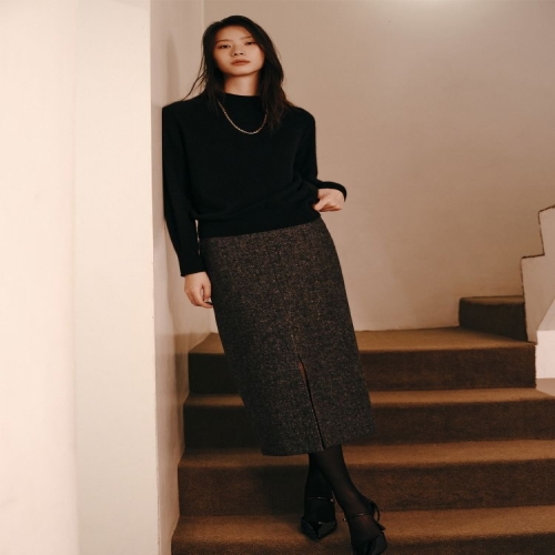 쉬즈미스 여성 울 슬릿 H라인 스커트 SWWSKP41700_이미지