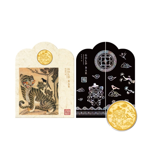 삼성금거래소 호작도 순금 코인 0.1g (1개)_이미지