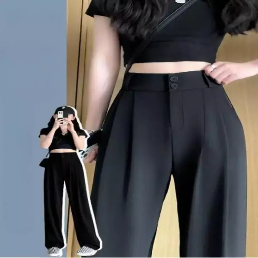FR-161805 가을 와이드슬렉스 팬츠 봄 하이웨스트 캐주얼 개강룩 키큰여자바지 S34454003