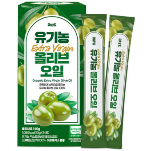 데이앤 유기농 엑스트라버진 올리브오일 140g (10g x 14포) (15개)_이미지