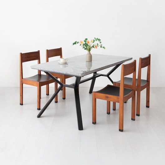 마켓비 라네트 J형 세라믹 확장형 식탁 1600 (SHENBON원목의자4개)