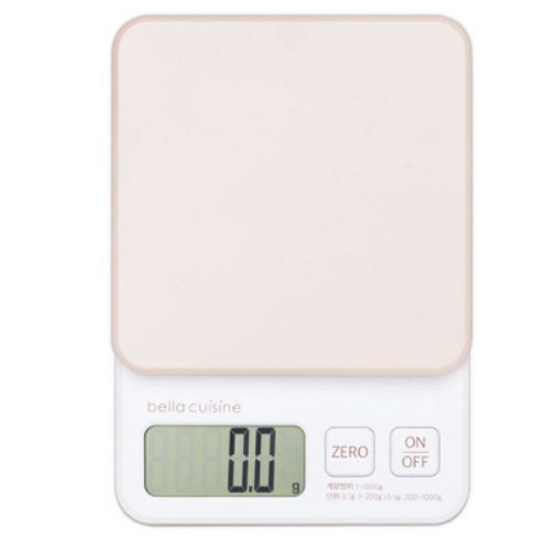 리빙스타 벨라쿠진 베이지 주방 전자 저울 1kg