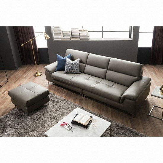 자코모 쿠시 컴팩트 슈렁큰 천연가죽 소파 4인용 (스툴포함)_이미지