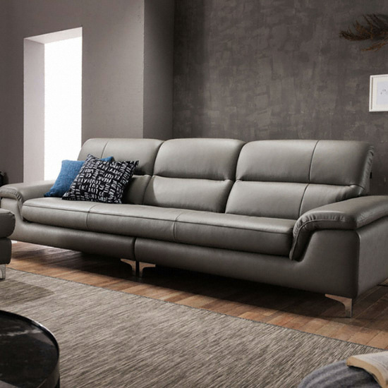 자코모 쿠시 컴팩트 슈렁큰 천연가죽 소파 4인용 (스툴포함)_이미지