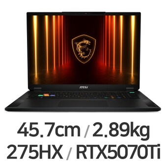<b>MSI</b> 스텔스 18 HX AI A2XWHG-U9 QHD+ WIN11 64GB램
