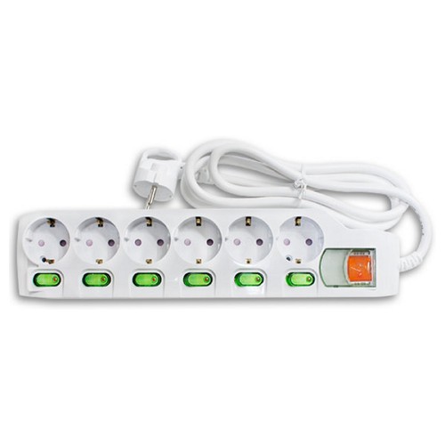 일신전기 6구 16A 메인 개별스위치 멀티탭 (5m)