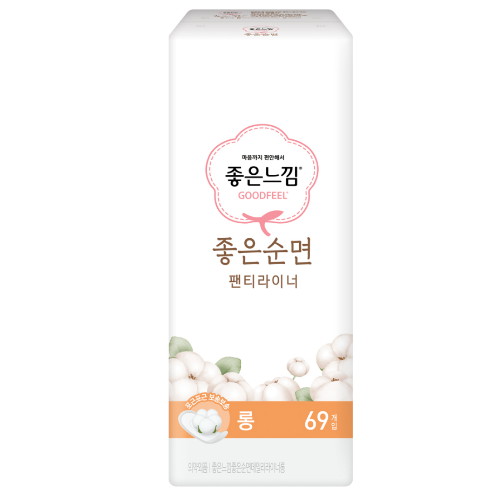 유한킴벌리 좋은느낌 좋은순면 팬티라이너 롱 69개 (1팩(69개))