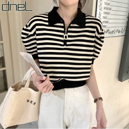 드넬 볼륨단가라집업티셔츠DWT41154A_이미지