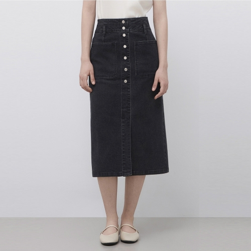 잇미샤 H라인 버튼 업 데님 스커트 ITQ4DSK930