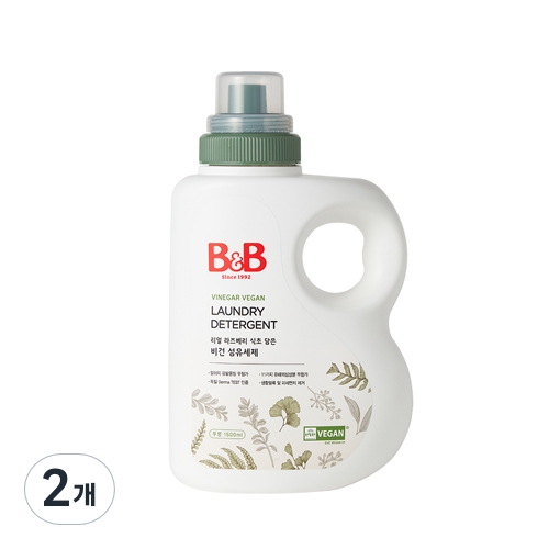 B&B 비건 섬유세제 1500ml 용기형 2입+비건 세제800ml 2입_EP16