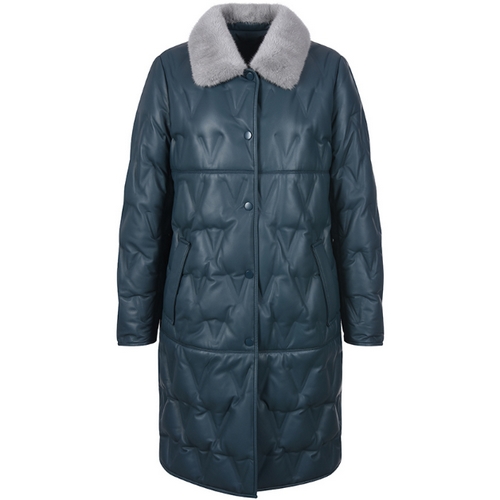 리오벨 밍크 카라 이태리 양가죽 구스 롱코트_이미지