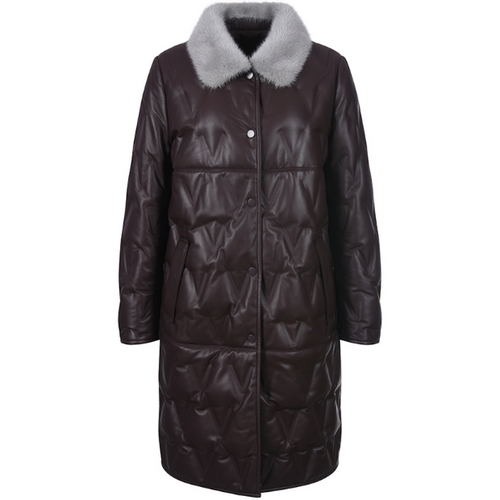 리오벨 밍크 카라 이태리 양가죽 구스 롱코트_이미지