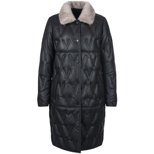 리오벨 밍크 카라 이태리 양가죽 구스 롱코트_이미지