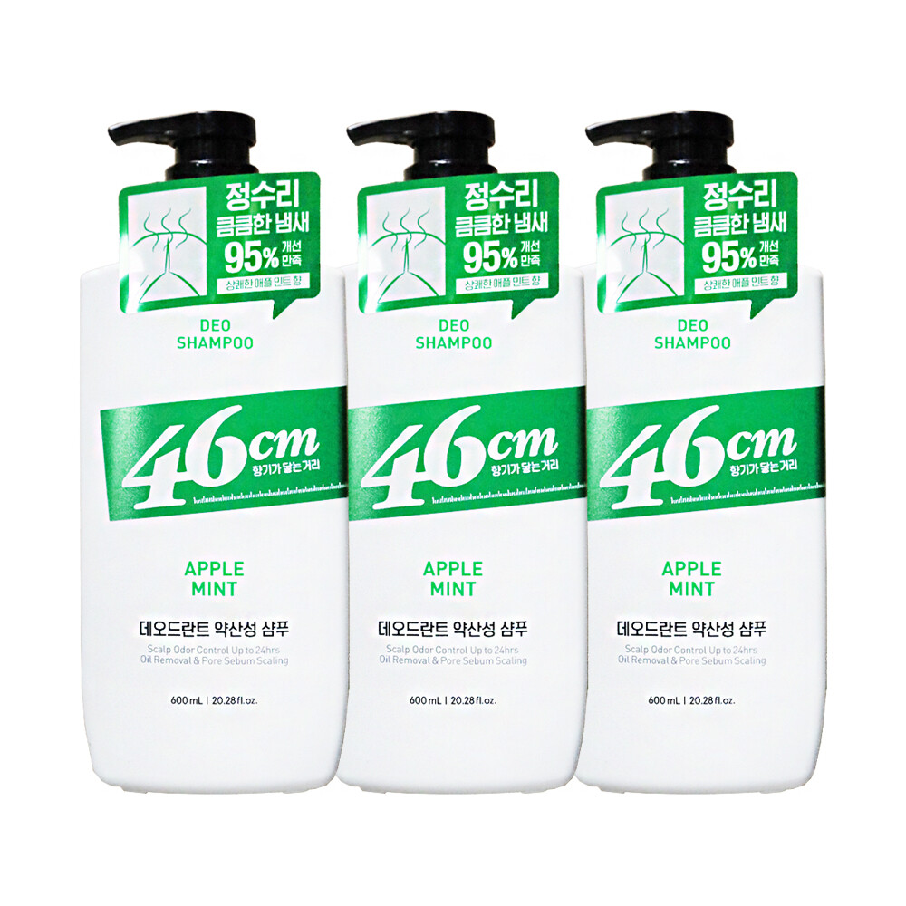 엘라스틴 46cm 두취솔루션 데오드란트 약산성 샴푸 애플민트 600ml (3개)_이미지