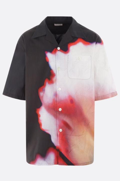 알렉산더맥퀸 NB26 남성 셔츠 Solarised Flower printed poplin bowling shirt 750133QVO31..
