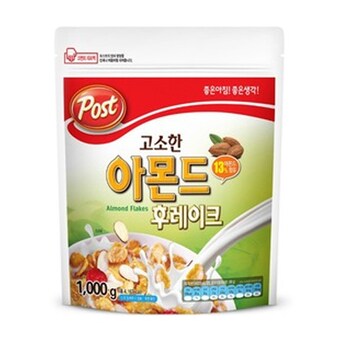 동서식품 포스트 고소한 <b>아몬드</b> <b>후레이크</b> 1kg