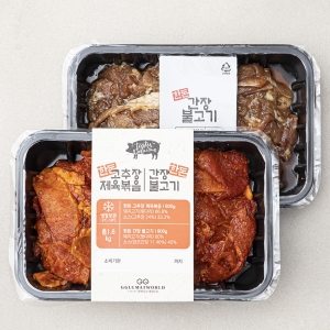 꿀맛나는세상 한돈 간장 불고기 800g + 고추장 제육볶음 800g 세트 1세트