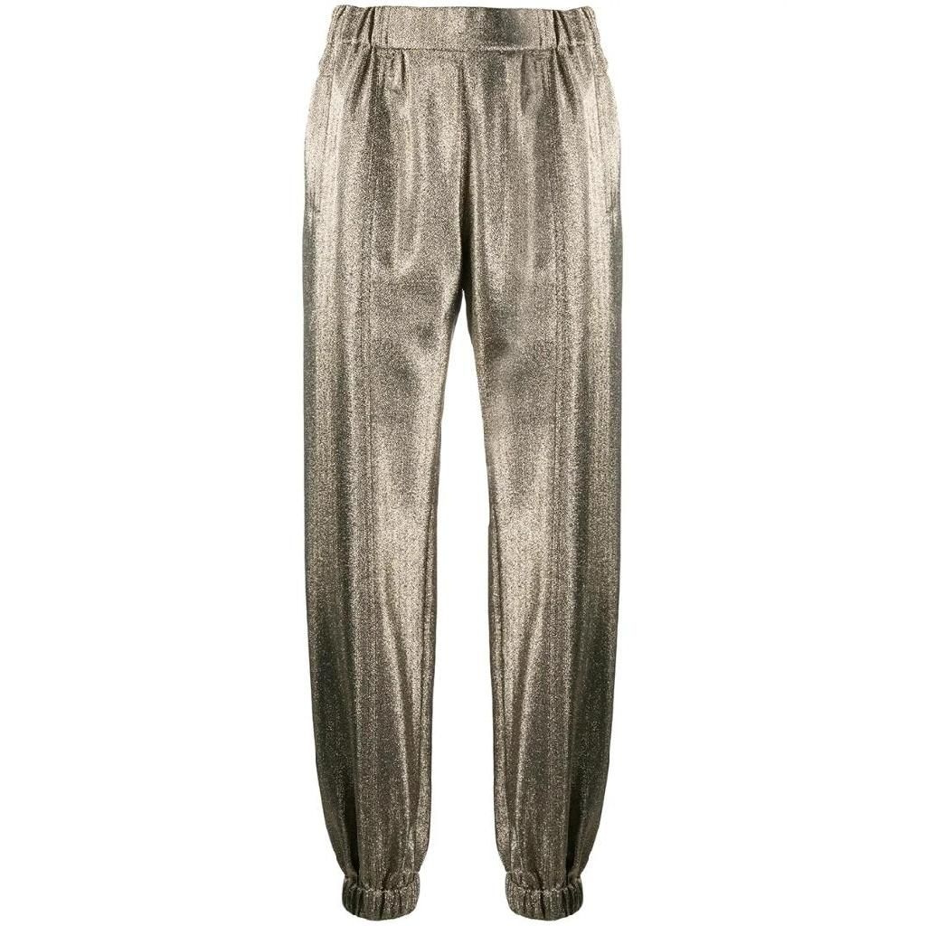 메탈릭 효과 테이퍼드 팬츠 606965Y279T T